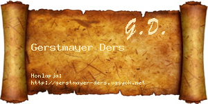 Gerstmayer Ders névjegykártya